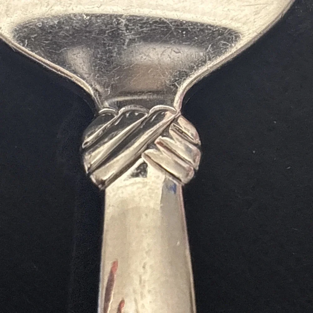 Oneida Rattan 4 Prong Cold Meat Fork Stainless Serving Utensil 8 1/4in USA